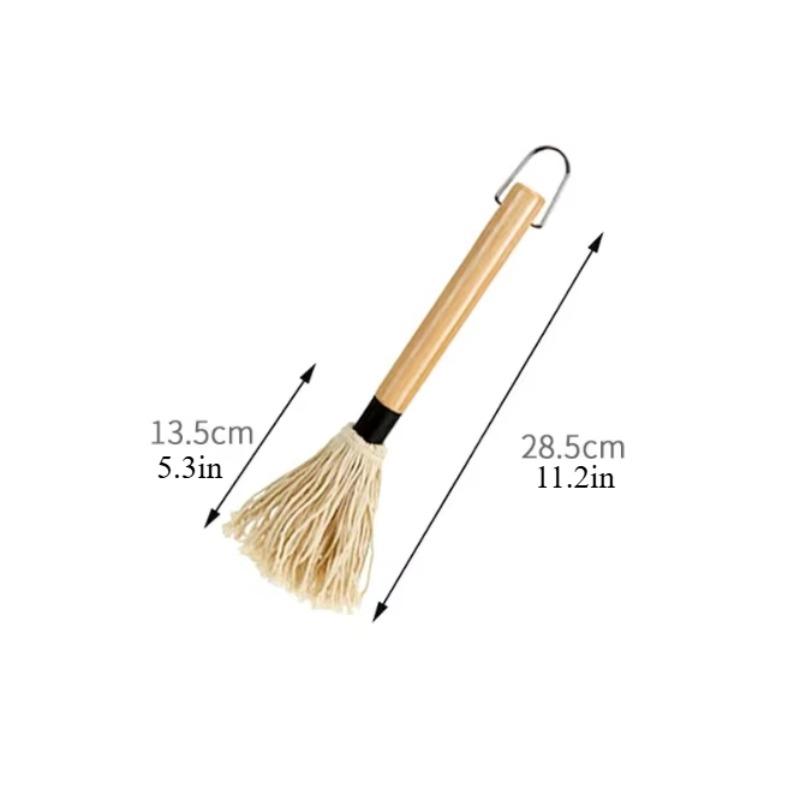 Outdoor barbecue oil brush tools, popular wooden-handled barbecue tool sets, durable oil sauce brushes for smoked steaks