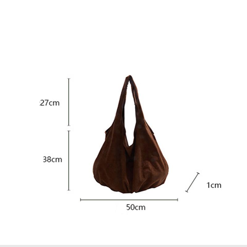 New Suede Tote Bag Women's Retro Matte Shoulder Bag High-end Large-capacity Commuting Versatile Shopper Handbags