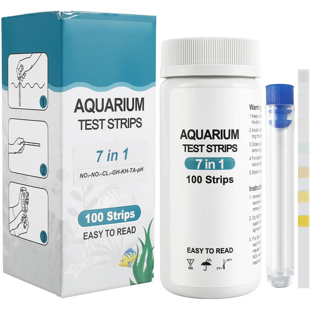 100Pcs Aquarium Test Strips Water Test PH Strips Multipurpose 5-7 In 1 Fish Tank Test Kit for Aquarium Pool Accessories