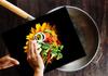 GLASS CUTTING BOARD 52x40 FLOWER
