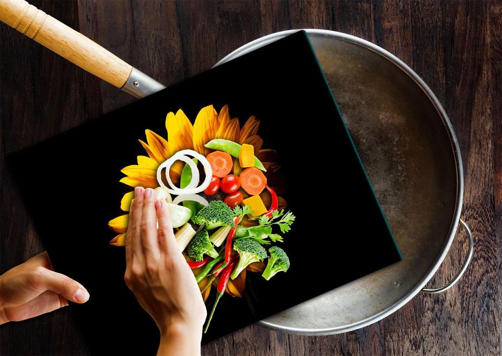 GLASS CUTTING BOARD 52x40 FLOWER