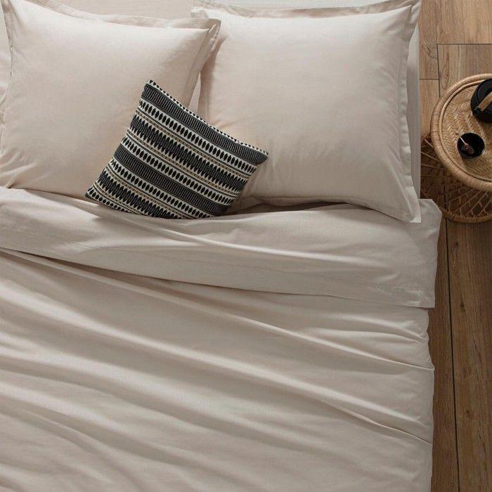 Drap-housse "Carina" En Coton Beige 160x200cm - Atmosphera Createur D'interieur
