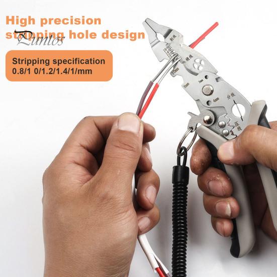 Multifunktionale Abisolierzange Crimper Kabelschneider Zange mit Rutschfestem Griff Elektriker Zange Werkzeuge Kabelabisolierzange