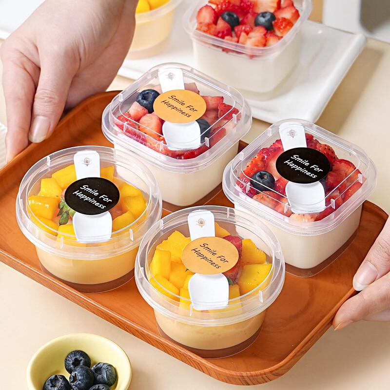Disposable Dessert Pudding Cups with Spoons