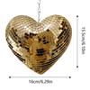 1pc Heart Shape Disco Ball Reflective Glass Foam Party Atmosphere Hanging Decorations Disco Ball With Chain Party Supplies