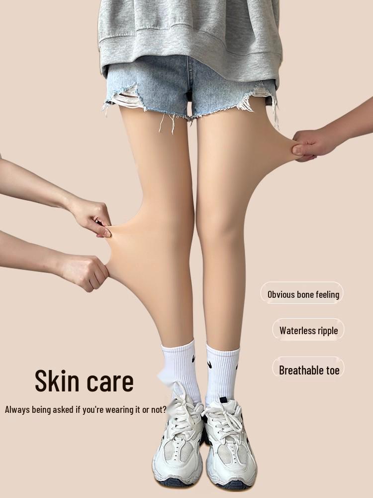Autumn/Winter Nude Tummy Control Shark Pants with Velvet Gloss Finish