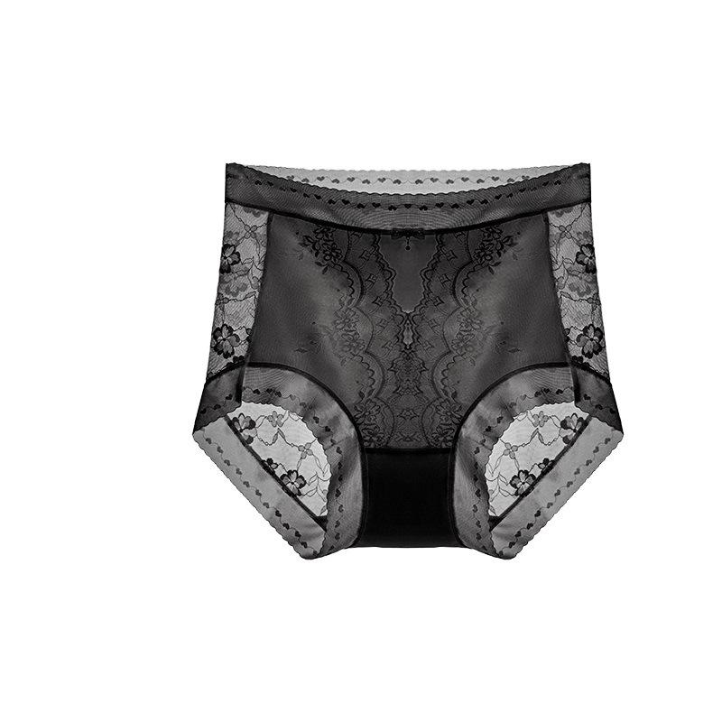Lady Lace Satin Pure To Net Gauze Sexy High Bounce Does Not Pull In The Belly To Lift Hips Without Trace High Waist Underwear