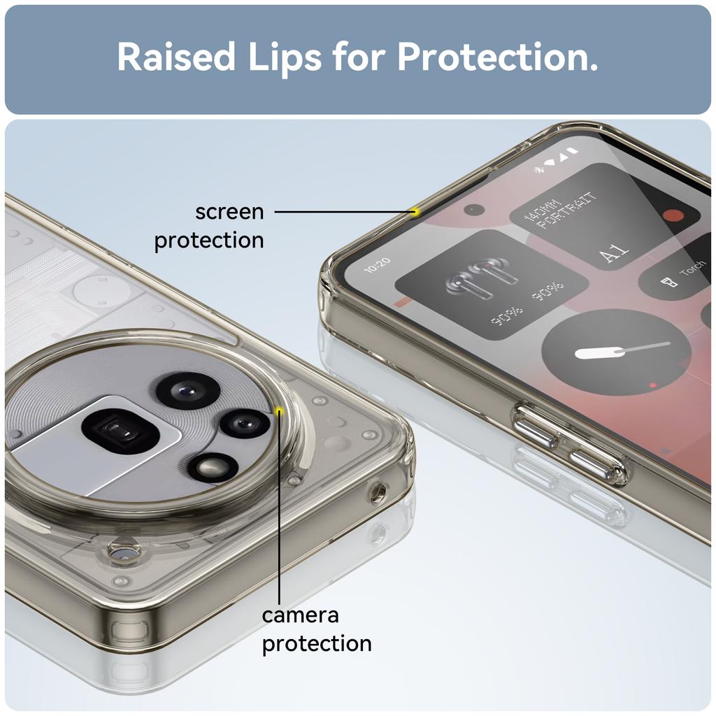 For Nothing Phone (3a) Pro Phone Case WANLONFENG XC Series TPU Acrylic Cover with Tempered Glass (Big Lens Hole)
