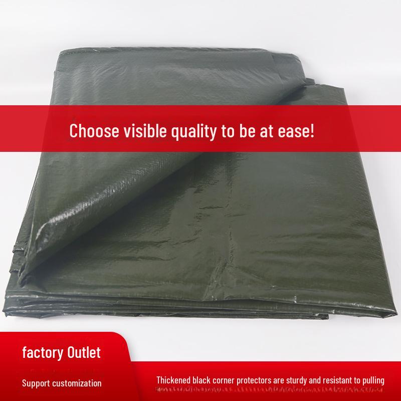 Heavy-Duty Military Green Rainproof & Sunshade Tarpaulin