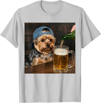 Yorkie Pijící Pivo Vtipný Pes Meme Děti Dospělí Tričko
