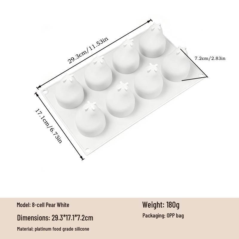 Food-Grade Silicone Cake Mold: 12-Cavity Banana Blueberry Pear Mousse, Easy Release & Heat Resistant