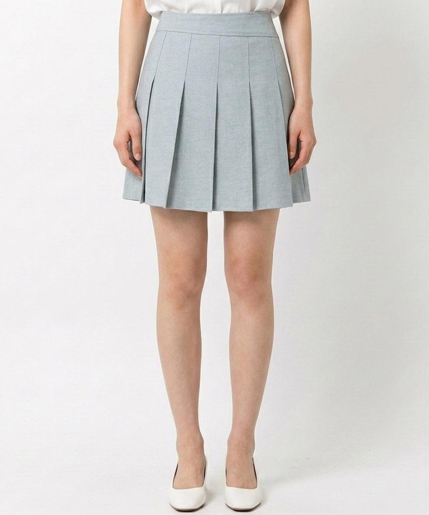 ECOLEDEPARIS Herringbone Diagonal Pleated Skirt_Rb34Wsam06Z