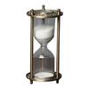 Vintage Glass and Metal Hourglass 15/30 Minutes Sand Timer for Living Room Decoration Engraved Rotating Sand Clock Stand