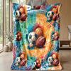 Sports Ball Collection Theme Blanket Lightweight Warm Flannel Blanket Decorative Throw Blanket for Home Decoration