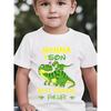 European Size Boys Round-neck Short-sleeved T-shirt with Parent-child Dinosaur Pattern Print