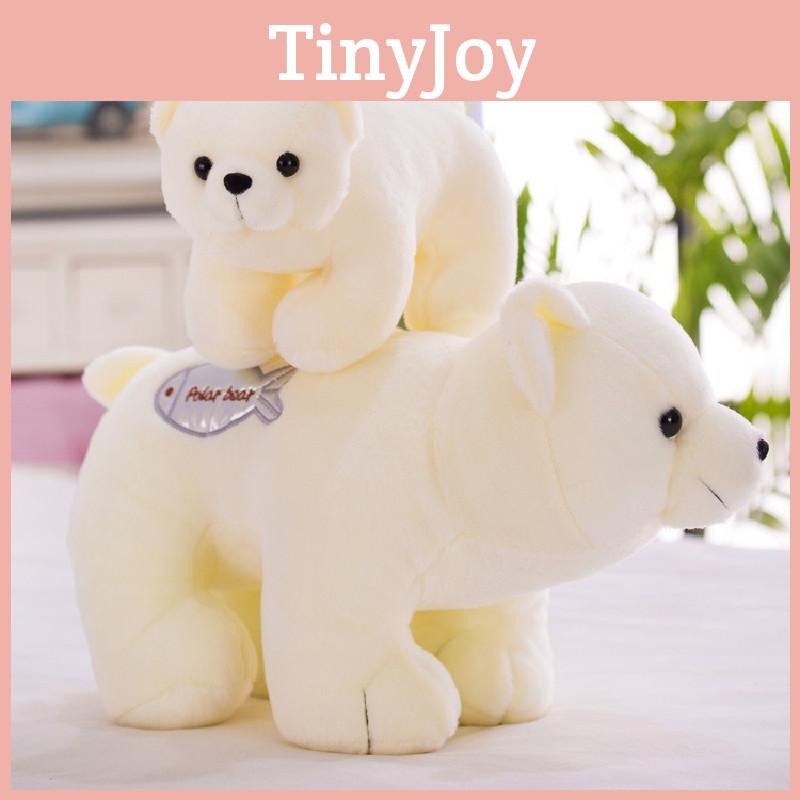 Adorable Plush Arctic Bear Stuffed Animal Soft White Bear Doll For Kids 25cm 35cm 45cm 58cm