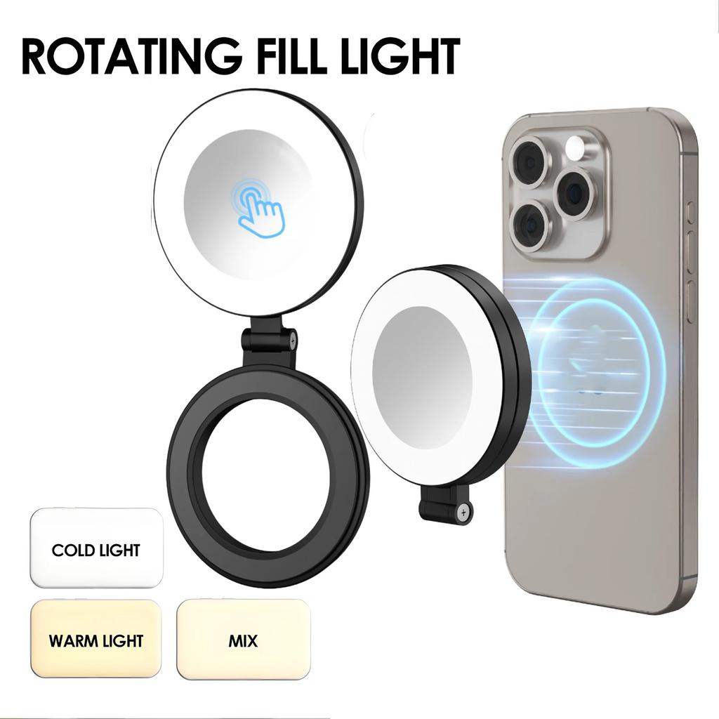 Universal Mobile Phones Tablet Foldable Mini Magnetic Fill Light For Makeup Vlog Selfie Lights Magnet Video Flashes Lamp