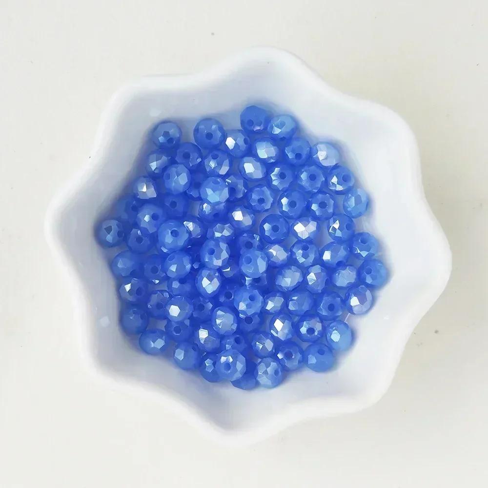 50pcs Translucent Czech Crystal Glass Bead Faceted Colorful Spacer Bead for Jewelry Making DIY Bracelet Necklace Accessories