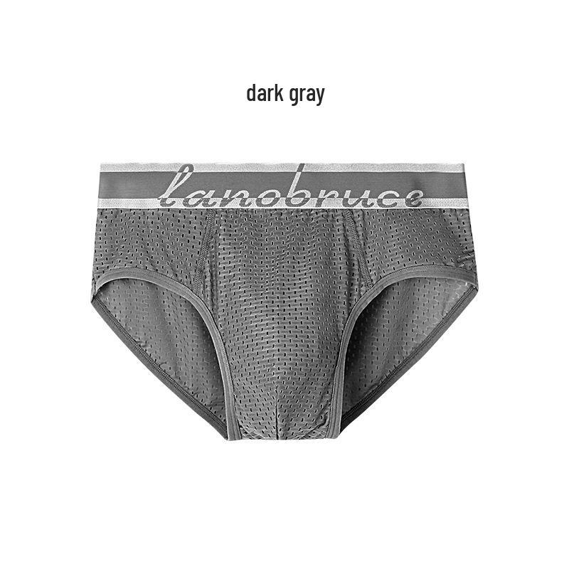 Men's Ice Silk Breathable Mid-Waist Briefs - Large Size Summer Underwear