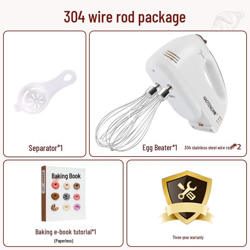 Compact Handheld Electric Blender & Egg Beater for Whipping, Baking, and Kneading Dough.