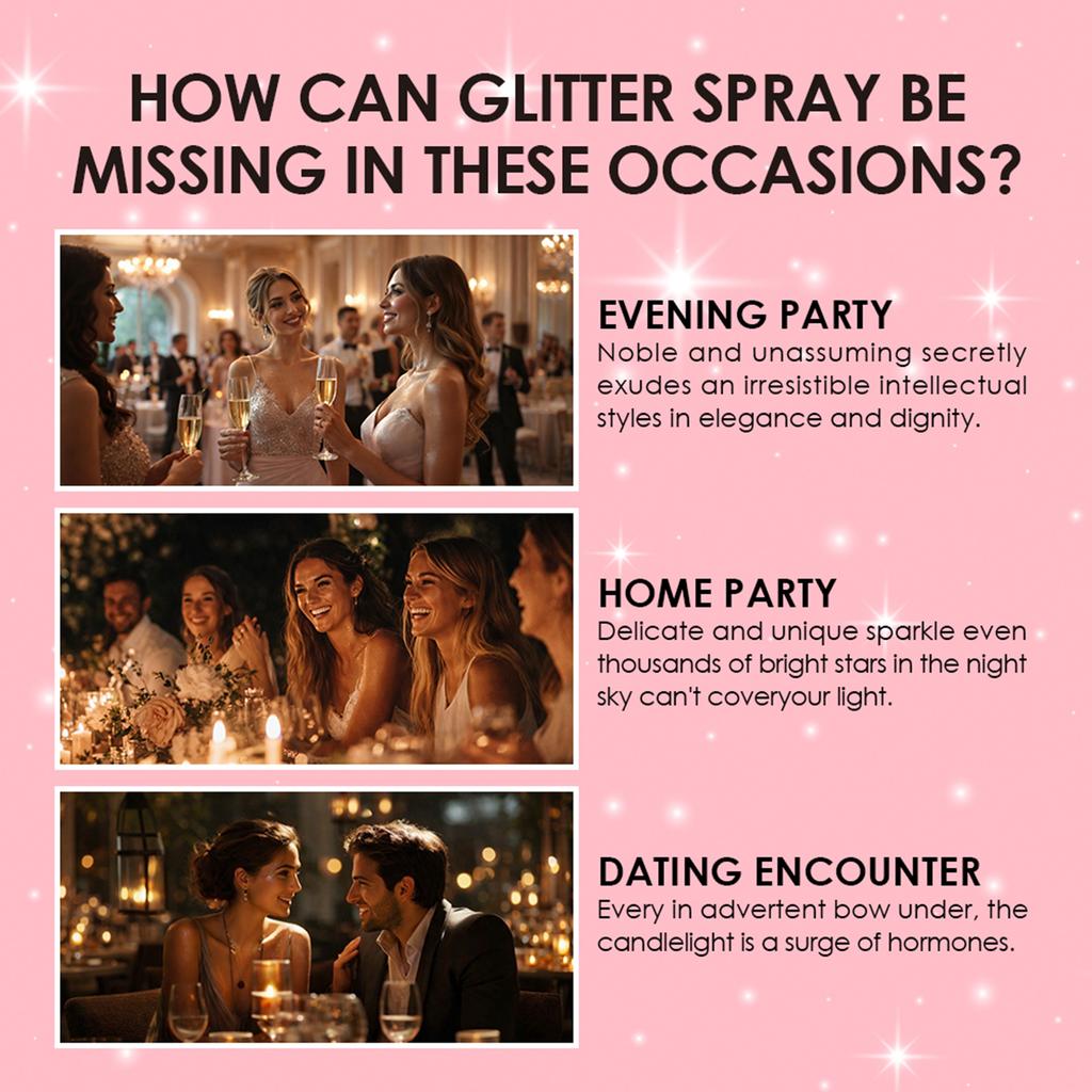 High-gloss Fine Glitter Brightening Body Glitter Powder Facial Makeup Sparkling Spray Bottle High-gloss Spray Powder.
