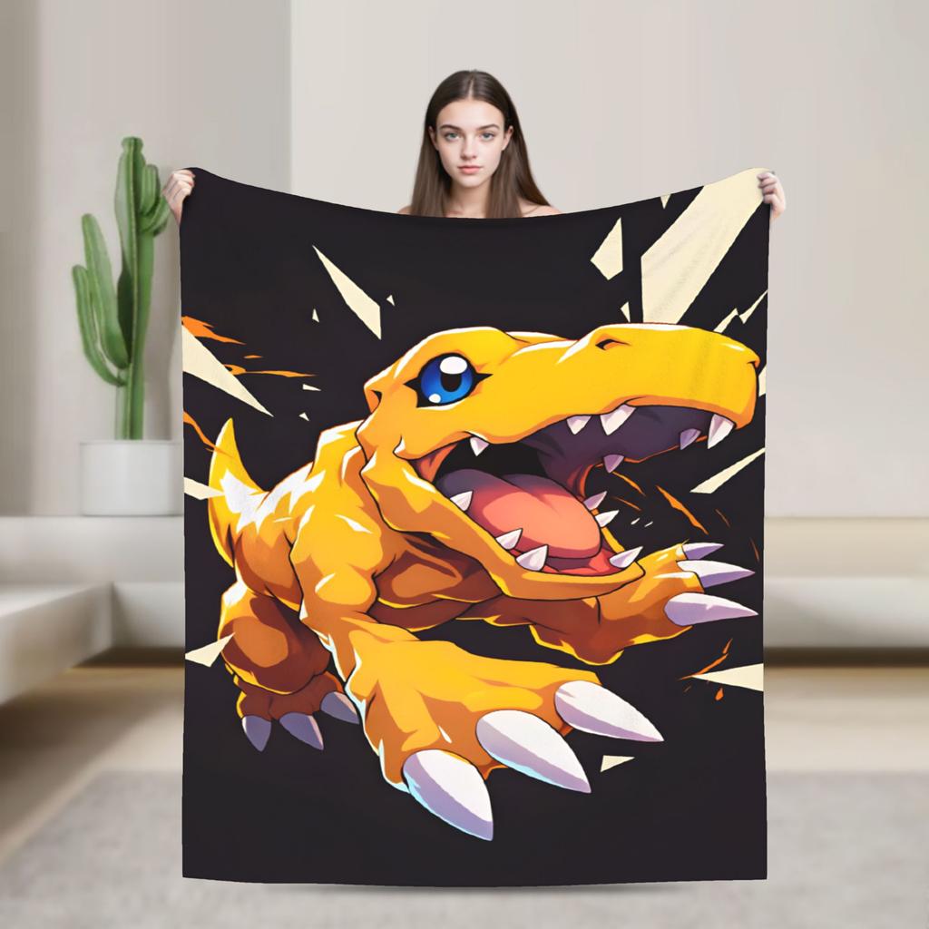 Digimon Plush Blanket Girls Boys Flannel Throw Blanket For Couch Chair Super Soft Quality Bedspread Gift