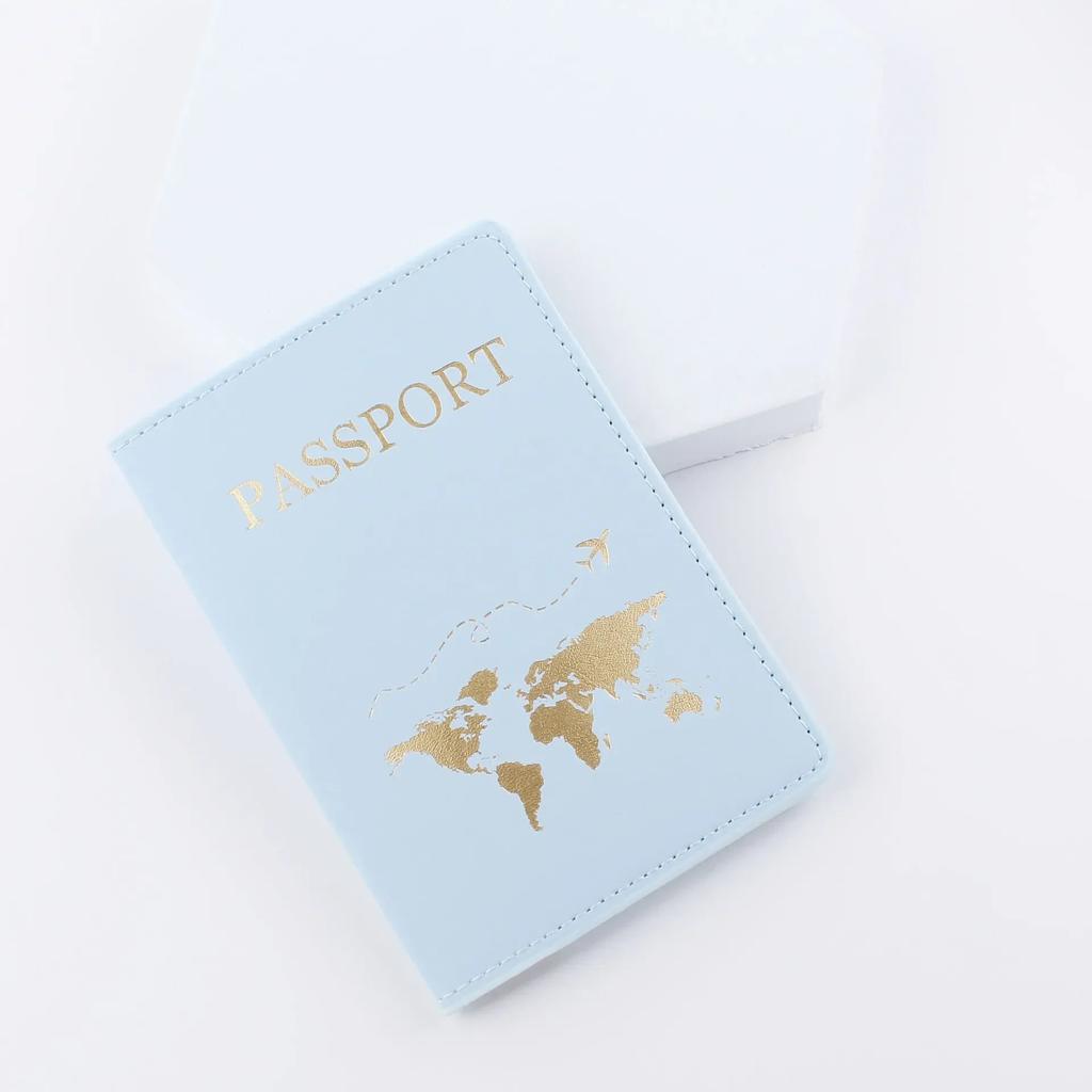 Pu Leather Passport Cover Simple Letter Plane Pattern Men Women Travel Wedding Passport Covers Holder Fashion Wedding Gift