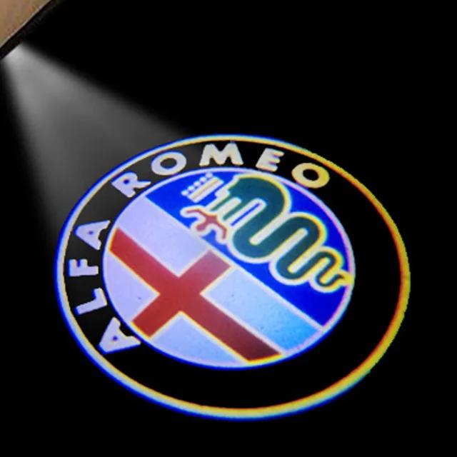 2Pcs Led Car Door Projector Laser Logo Light For Alfa Romeo Giulietta 2011-2019 Giulia Stelvio 2017-2023 Welcome Ghost Lights zl9