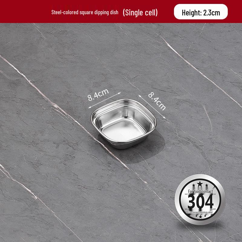 304 Stainless Steel Korean Multi-Compartment Seasoning and Dipping Sauce Dish for Restaurants and Hot Pots