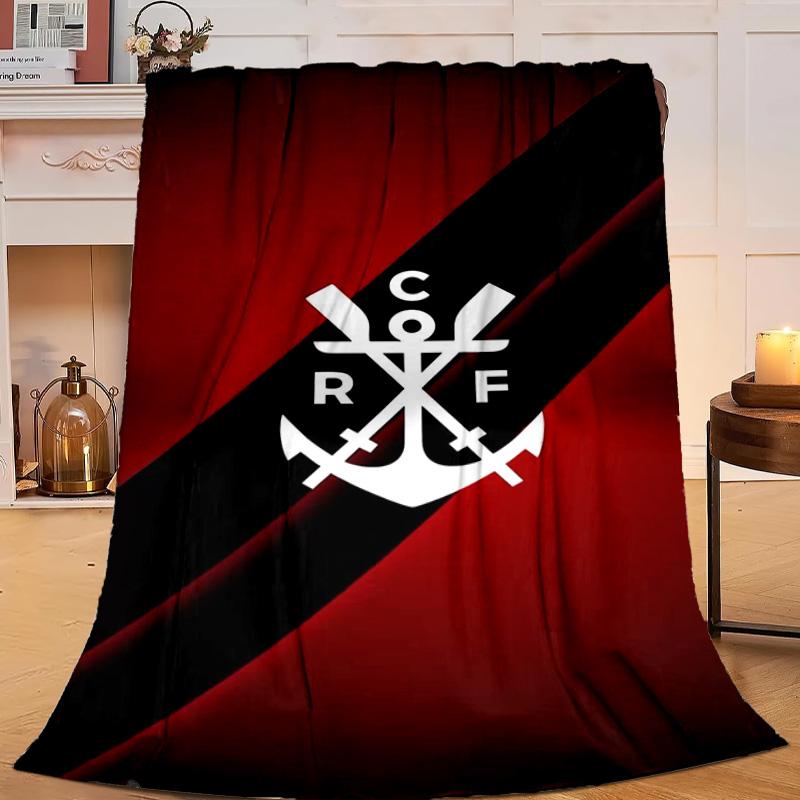 1 pièce Couverture en Flanelle Emblème de Club de Football Cadeau, Convient aux Hommes et aux Femmes, Douce Idéale pour les Lits et le Canapé, Cadeau d'Anniversaire ou de Noël