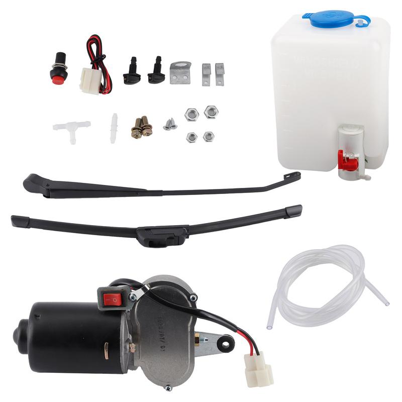 Elektrischer Scheibenwischer-Baugruppensatz Motor Wischerblatt Arm Spritzdüse Behälter Schlauch für UTV Scheibenwischer-Set Elektrisches Wischer-Kit