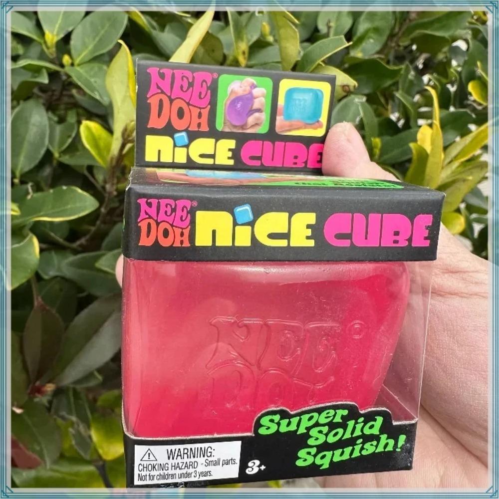 Needoh Nice Cube Sensory Stress Reliever Fidget Tool for Anxiety & Focus Sensory Cube Squeeze Squishy Toy for Adults & Kids Gift
