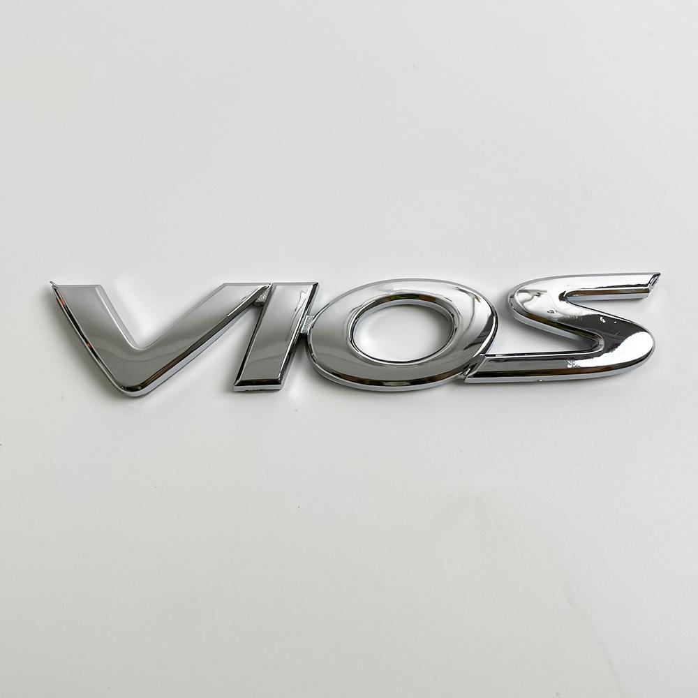3D Chrome Toyota Vios Letter Emblem Badge Sticker for Toyota Vios XP150 XP40 XP90 Rear Trunk Decor Replacement