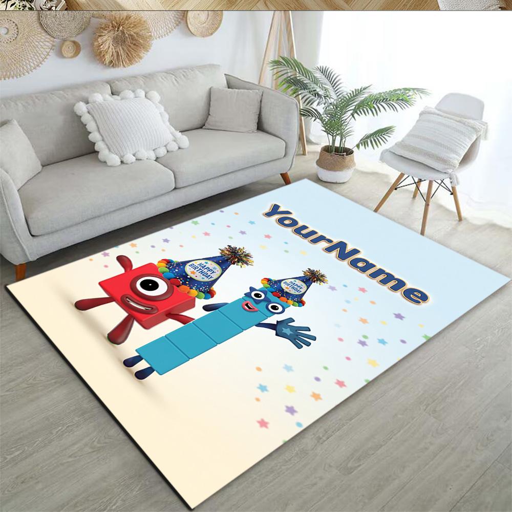 Numberblocks Customized Name Area Rug Design for Game Room Balcony Dormitory Study room Antislip Carpet Office home decor Wedding Party Gift