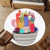 1pc cactus succulent Round Chair mat Area Rug - Non-Slip, Floor Mat for Office, Bedroom, and Indoor Decor c1118205