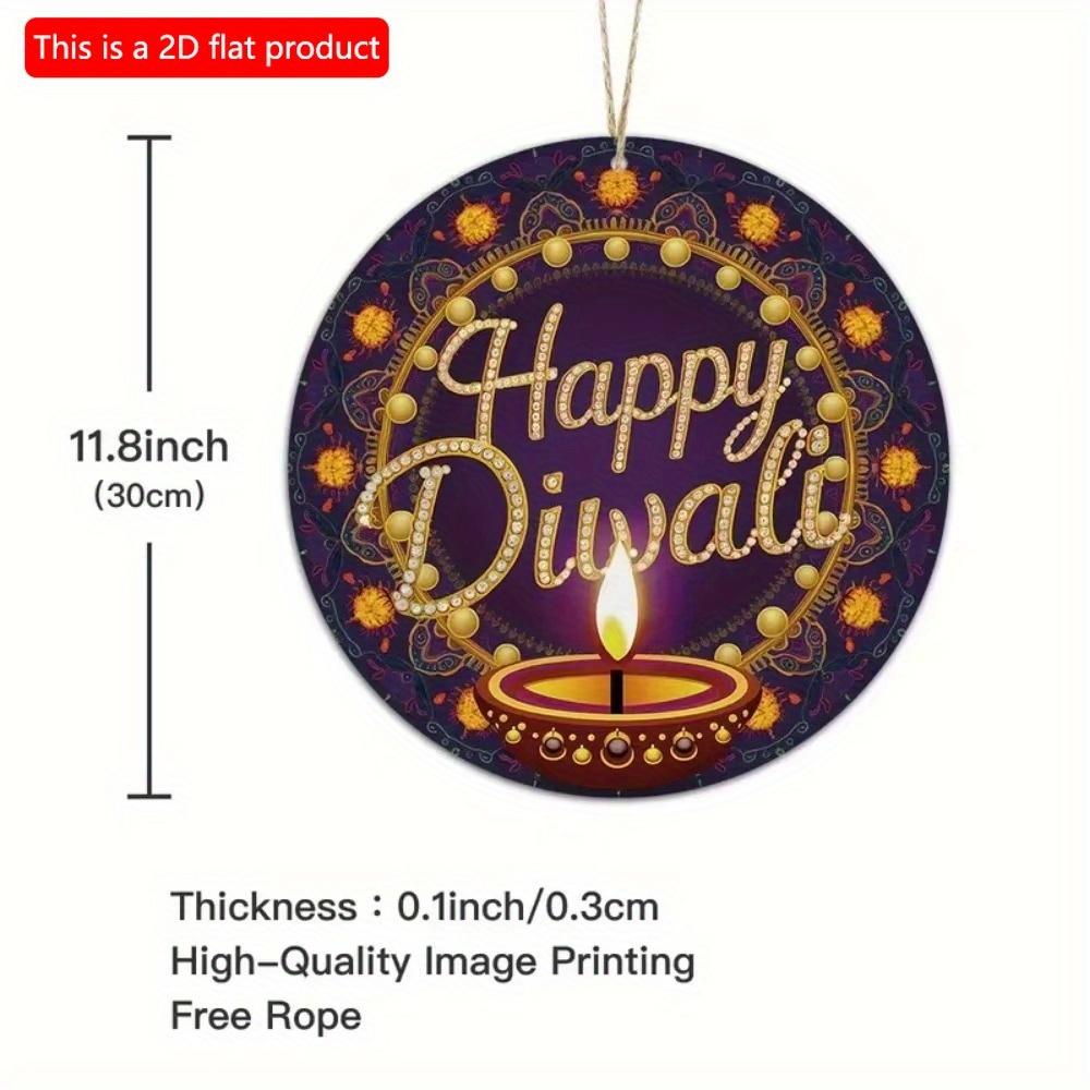 1pc 2d Flat Joyful Festival Circular Wooden Signs - 20cm: Kwanzaa, Diwali, Family Independence Day, Farmhouse, Bar, Cafe, Porch Decoration, Gifts