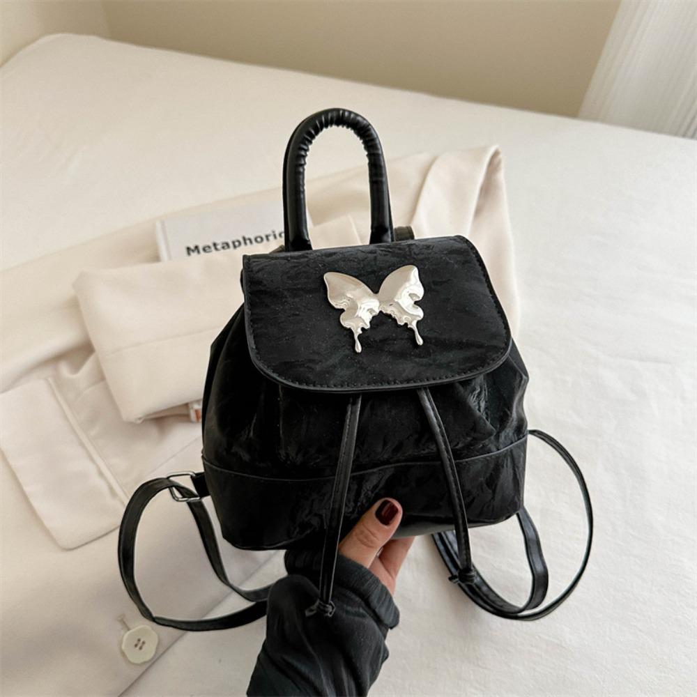 

Новый женский рюкзак из ПУ, однотонный, с бабочкой, на плечо, мини-рюкзак большой вместимости, для женщин