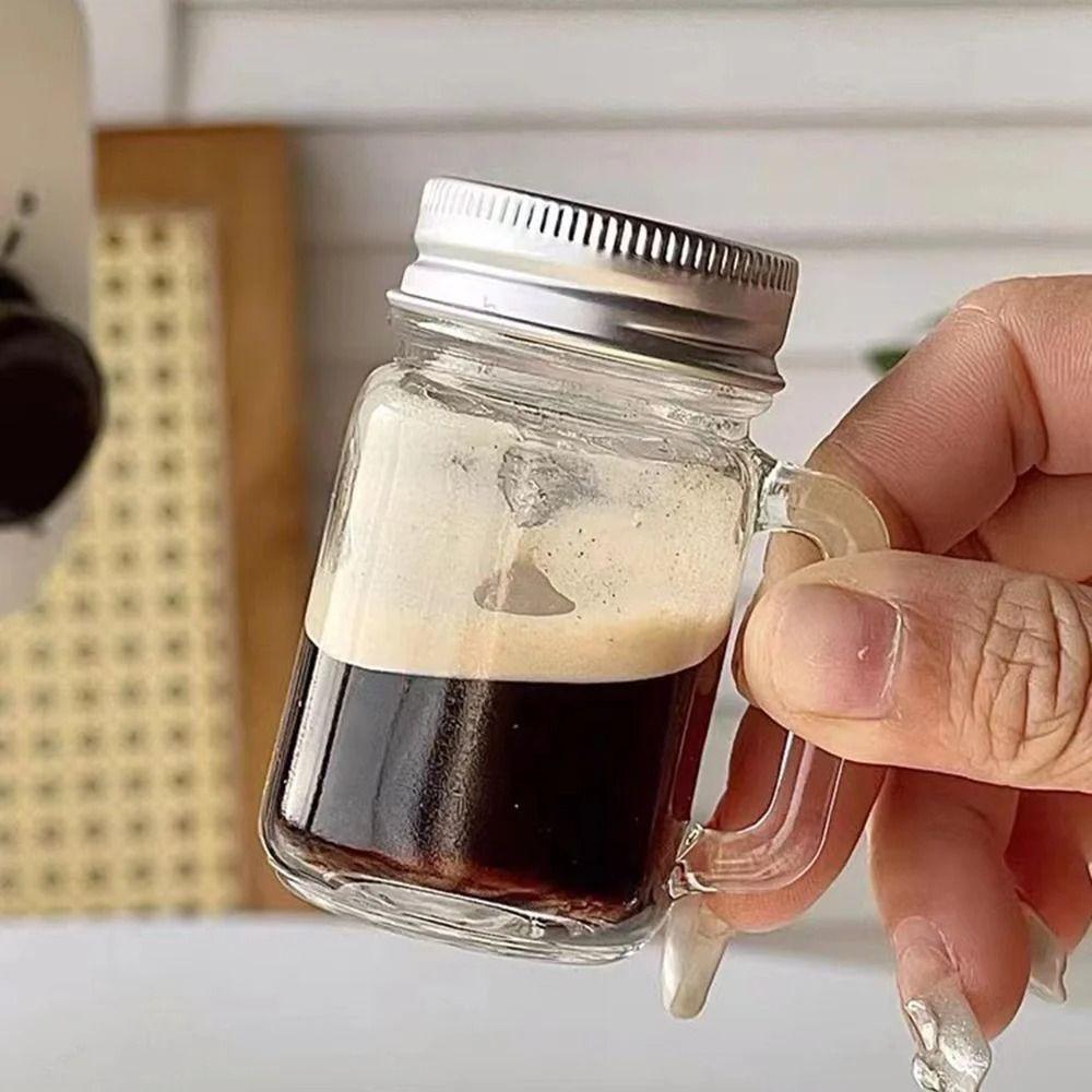 5Pcs 35ml Sealed Glass Bottle Cute Coffee Concentrate Bottle Storage Tank Mini Mason Jar  Milk