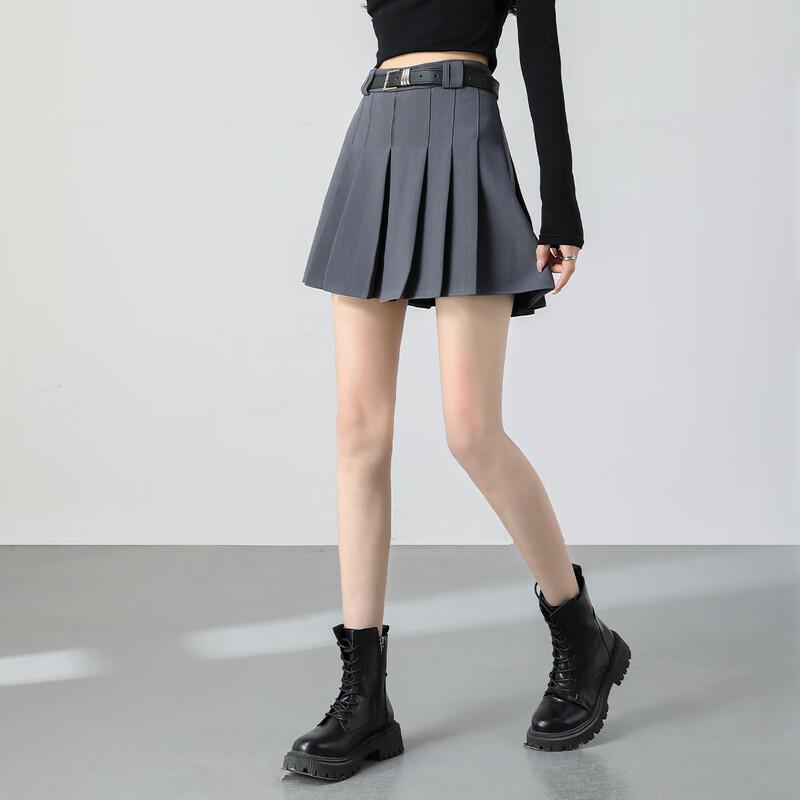 TERRE BLEUE High-Waist A-Line Pleated Short Skirt