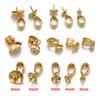 20pcs Stainless Steel Pearl Pendants Eye Pins Bail Top Drilled Beads End Caps Pendants Charms Connectors for Jewelry Making DIY