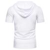Men T-shirt Pure Color Lace-up Breathable Casual Summer Top for Daily Wear