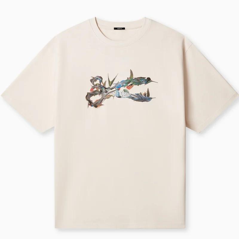 2024 Nowe Lato Nowy Nadruk DENHAM 100% Bawełna T-shirt Męski Klasyczna Moda Bawełniany Oversize Top Lato Harajuku O-Neck T-shirt