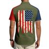 Herren Independence Day Bedrucktes Hemd mit Kragen Herren Freizeit Sport Kurzarmhemd