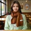 Cute Solid Color Plush Knitted Scarf Winter Warm Cold-proof Neck Guard Scarf Student Neckband Girly Fashion Accessory Christmas