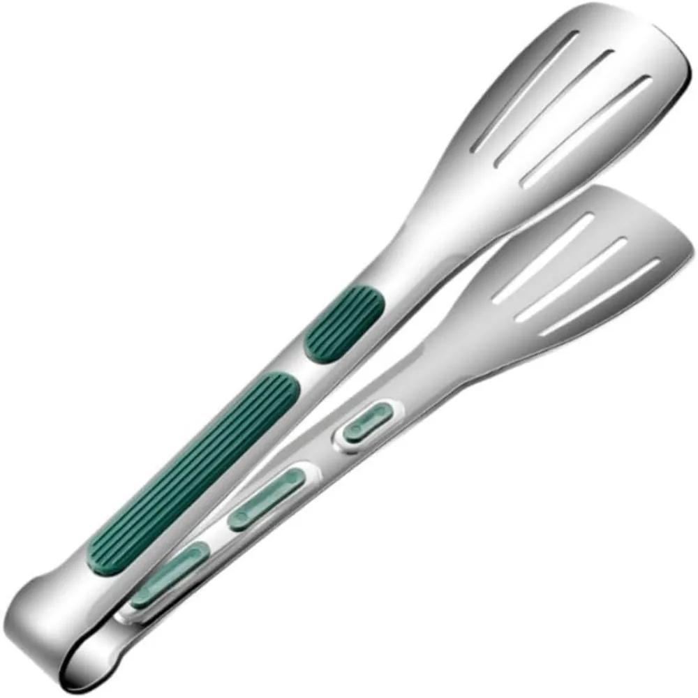 Food Clamps Stainless Steel Clamps with Heat Resistant Handle for Frying Steak Bread Grill Food Vegetable Clamps Cooking Tongs