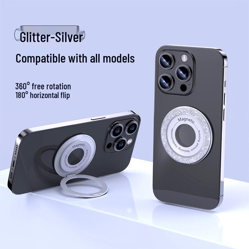 360° Magnetic Rotating Phone Stand: Ultra-Thin, Portable, Foldable, Dual-Use for Horizontal & Vertical Viewing