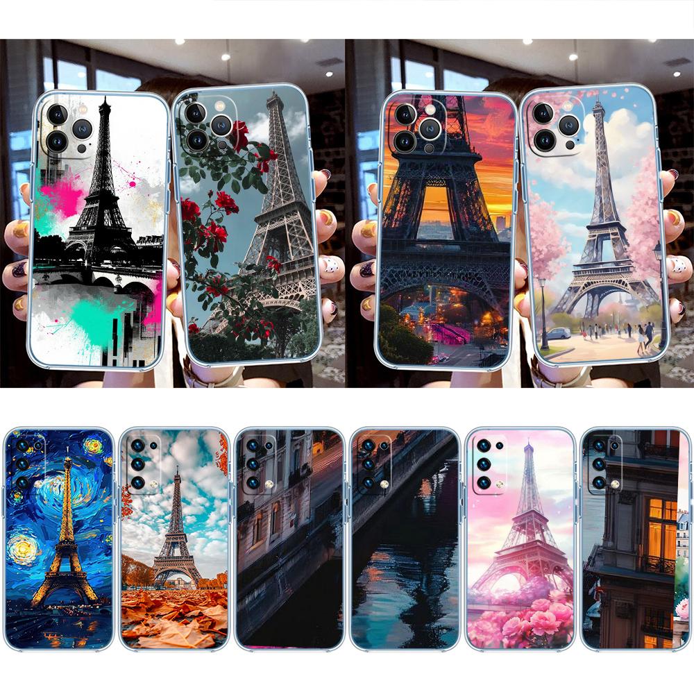 RE49 Paris Eiffel tower Transparent Phone Case for Motorola Moto Edge 20 30 40 50 S30 Fusion Ultra Pro Neo Lite + G200 G23