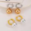 French Matte Round Ball Earrings - Women's Unique, Exaggerated, Stylish Fashion Jewelry