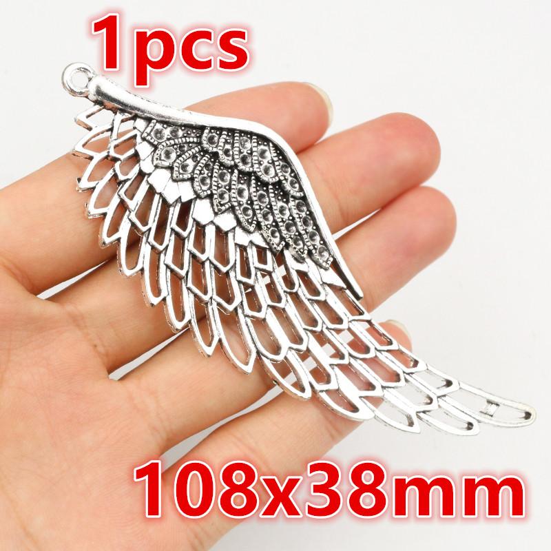 1-50pcs Alloy Metal Wings Flying Angle Heart Charms Pendant DIY Jewelry Making Accessories Findings for Necklace Keychains