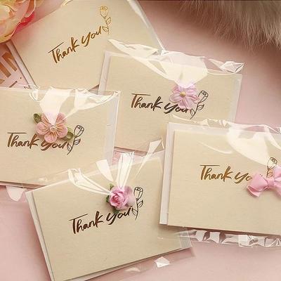Greeting Cards with Envelope Mini Small Light Golden Color for Business Mother's Teacher's Day Thank You Gift Card